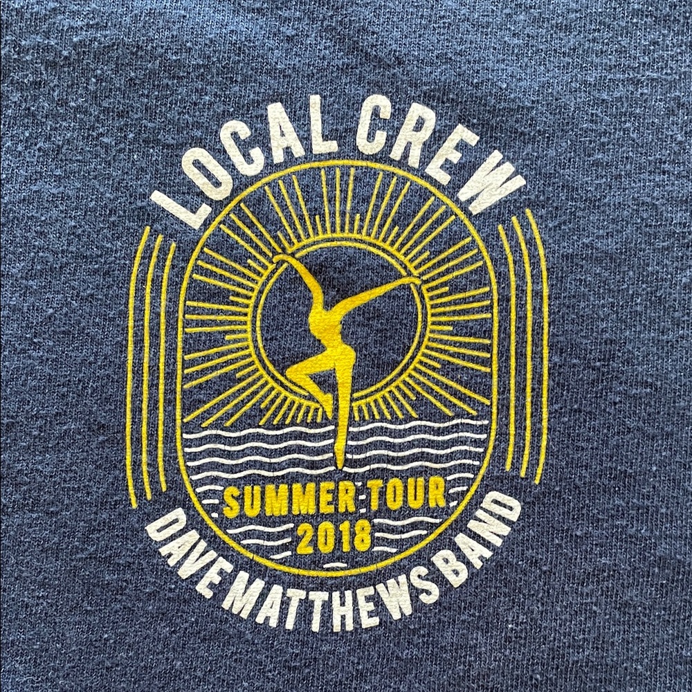 GILDAN GRAPHIC TEE Size XL Navy Blue “Dave Matthews Band” Local Crew 2018